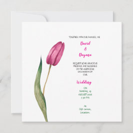 Einfache Tulpenblüten-Einladung Save The Date