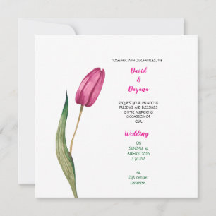 Einfache Tulpenblüten-Einladung Save The Date