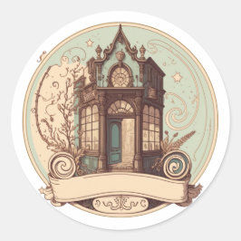 Einfache Türbeschriftung Runder Aufkleber