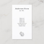 Einfache Türkei-Farm vertikal Visitenkarte (Rückseite)