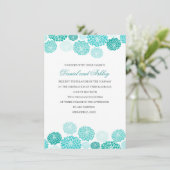 Einfache Türkis-Garten-Hochzeit Einladung (Stehend Vorderseite)