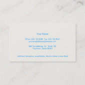 Einfache türkisblaue Leinen Look Visitenkarte (Rückseite)