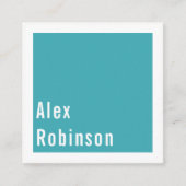 Einfache türkisblaue Visitenkarte (Vorderseite)