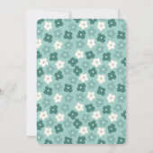 Einfache Türkisblume Wasserfarbe Geburt Ankündigung (Rückseite)