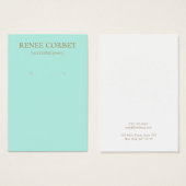 Einfache Türkise Ohrsichtkarte (Vorne & Hinten)