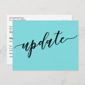 Einfache türkisfarbene Hochzeitsbenachrichtigung Postkarte (Vorne/Hinten)