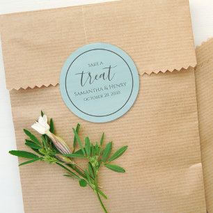 Einfache turkisfarbene Kalligrafie-Schriftzug-Hoch Runder Aufkleber