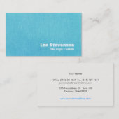 Einfache türkisfarbene Leinen Visitenkarte (Vorne/Hinten)