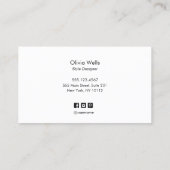 Einfache Türkisschrift Handgeschriebenes Script Sc Visitenkarte (Rückseite)