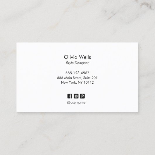 Einfache Türkisschrift Handgeschriebenes Script Sc Visitenkarte (Rückseite)