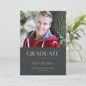 Einfache Typografie 1-Foto 2025 Graduationspartei Einladung (Stehend Vorderseite)