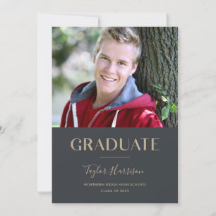 Einfache Typografie 1-Foto 2025 Graduationspartei Einladung
