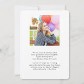 Einfache Typografie 2 Foto Abschluss Ankündigung (Rückseite)