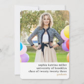 Einfache Typografie 2 Foto Abschluss Ankündigung (Vorderseite)