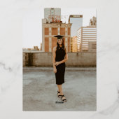 Einfache Typografie-Abschluss Folieneinladung (Rückseite)