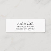 Einfache Typografie-Adresse 02. Script-Schriftart. Mini Visitenkarte (Vorderseite)