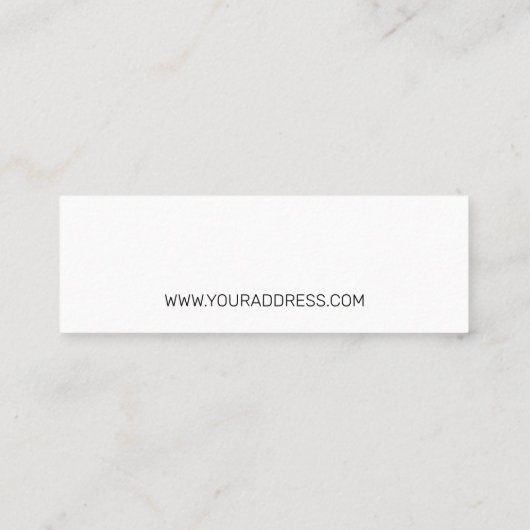 Einfache Typografie-Adresse 02. Script-Schriftart. Mini Visitenkarte (Rückseite)