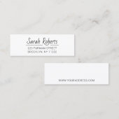 Einfache Typografie-Adresse 03. Script-Schriftart. Mini Visitenkarte (Vorne/Hinten)