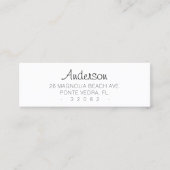 Einfache Typografie-Adresse 04. Script-Schriftart. Mini Visitenkarte (Vorderseite)