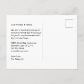 Einfache Typografie - Ankündigung über neue Adress (Rückseite)