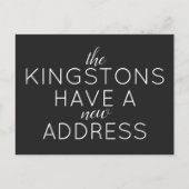Einfache Typografie - Ankündigung über neue Adress (Vorderseite)