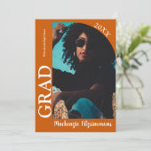 Einfache Typografie Arch Foto Abschluss Einladung (Stehend Vorderseite)