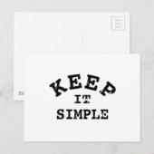 Einfache Typografie beibehalten Postkarte (Vorne/Hinten)