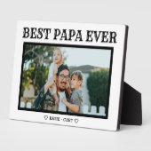 Einfache Typografie Best Papa Ever Foto Plaque Fotoplatte (Seite)