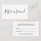 Einfache Typografie bezieht sich auf einen Freund Empfehlungskarte (Vorne/Hinten)