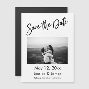 Einfache Typografie-Bild-Save-The-Date-Magnetkarte Magnetkarte