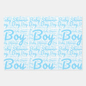 Einfache Typografie Boy Script Baby Dusche Geschenkpapier Set (Vorderseite)