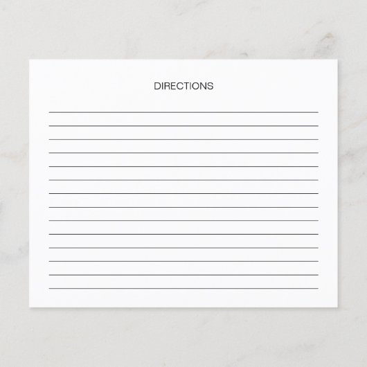 Einfache Typografie-Brautparty-Rezept-Karte (Rückseite)