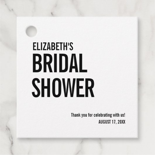 Einfache Typografie Bridal Vielen Dank Geschenkanhänger (Vorderseite)
