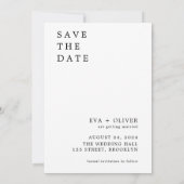 Einfache Typografie-Couple-Foto-Hochzeitseinladung Einladung (Rückseite)