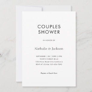 Einfache Typografie Couple Shower Bridal Einladung