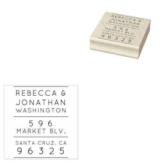 Einfache Typografie | Custom Wedding Rücksendeadre Gummistempel (Stempel)