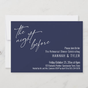 Einfache Typografie Die Nacht Vorher Marineblau Einladung