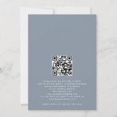 Einfache Typografie Dusty Blue QR Code Hochzeit Einladung (Rückseite)