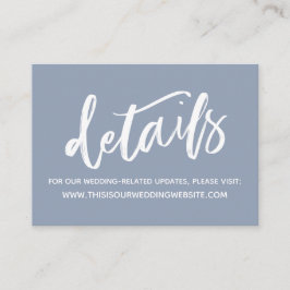 Einfache Typografie Dusty Blue Wedding Details Begleitkarte