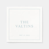 Einfache Typografie Dusty Blue Wedding Napkins Serviette (Vorderseite)