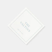 Einfache Typografie Dusty Blue Wedding Napkins Serviette (Ecke)