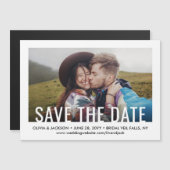 Einfache Typografie Ein Foto Hochzeit speichern da Magneteinladung (Vorne/Hinten)