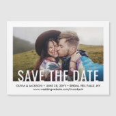 Einfache Typografie Ein Foto Hochzeit speichern da Magneteinladung (Vorderseite)