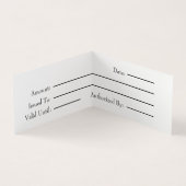 Einfache Typografie ein Geschenk mit Logo Visitenkarten (Innenseite)