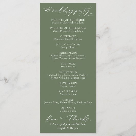 Einfache Typografie, elegante Kalligrafie Programm (Rückseite)