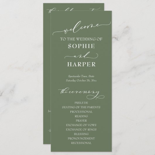 Einfache Typografie, elegante Kalligrafie Programm (Vorne/Hinten)