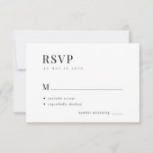 Einfache Typografie elegante Minimalhochzeit RSVP Karte (Vorderseite)