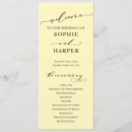 Einfache Typografie, elegantes Buttergelb Programm