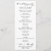 Einfache Typografie, elegantes Schwarzweiß-Program Programm (Rückseite)