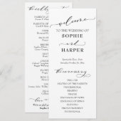 Einfache Typografie, elegantes Schwarzweiß-Program Programm (Vorne/Hinten)